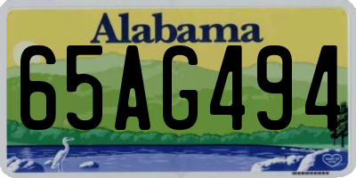 AL license plate 65AG494