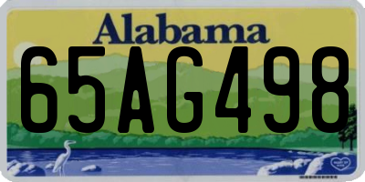 AL license plate 65AG498