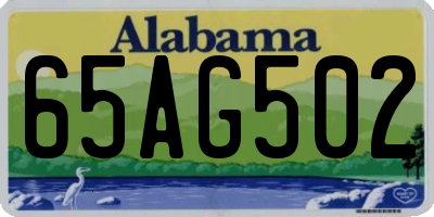AL license plate 65AG502