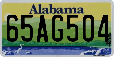 AL license plate 65AG504