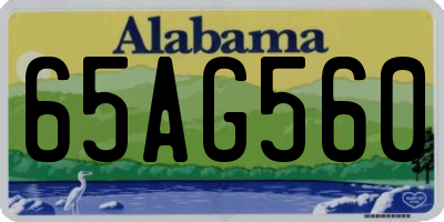 AL license plate 65AG560