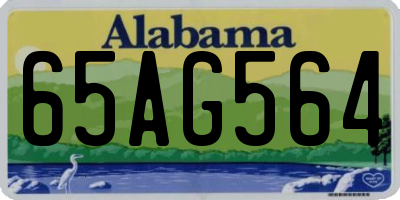 AL license plate 65AG564