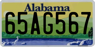 AL license plate 65AG567