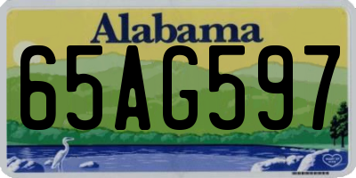 AL license plate 65AG597