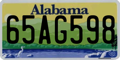AL license plate 65AG598