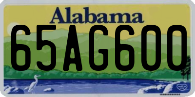 AL license plate 65AG600