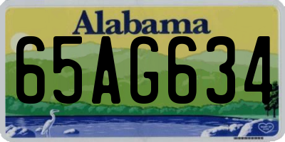 AL license plate 65AG634