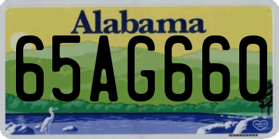 AL license plate 65AG660