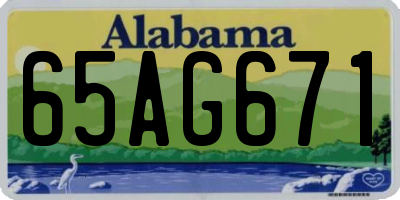 AL license plate 65AG671
