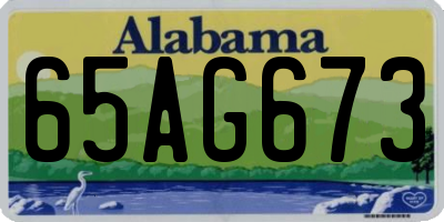 AL license plate 65AG673