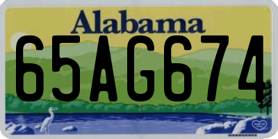 AL license plate 65AG674