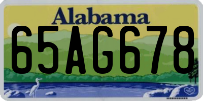 AL license plate 65AG678