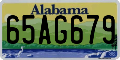 AL license plate 65AG679