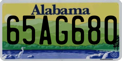 AL license plate 65AG680