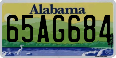 AL license plate 65AG684