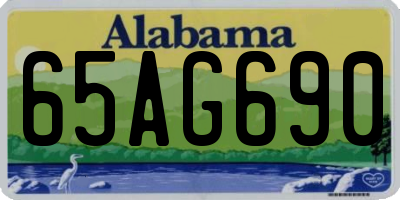 AL license plate 65AG690