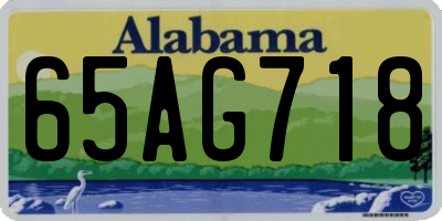 AL license plate 65AG718