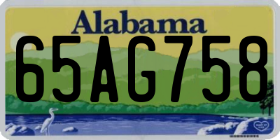 AL license plate 65AG758