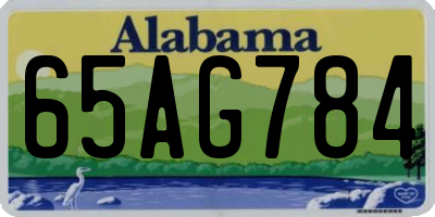 AL license plate 65AG784