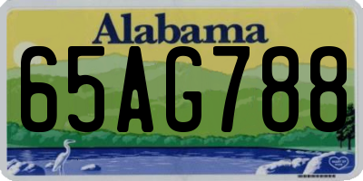 AL license plate 65AG788