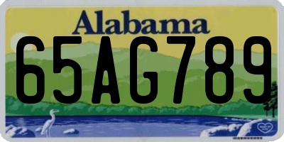 AL license plate 65AG789