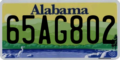 AL license plate 65AG802
