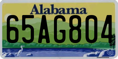 AL license plate 65AG804