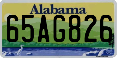 AL license plate 65AG826