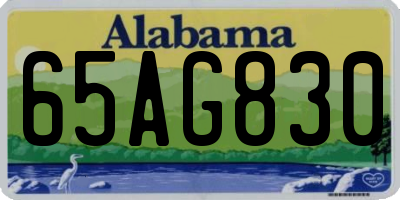AL license plate 65AG830