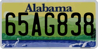 AL license plate 65AG838
