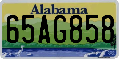 AL license plate 65AG858