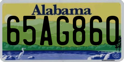 AL license plate 65AG860