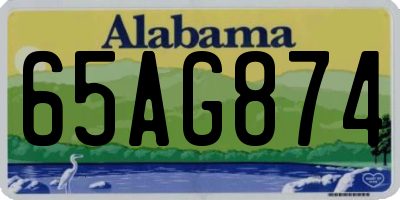 AL license plate 65AG874