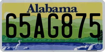 AL license plate 65AG875