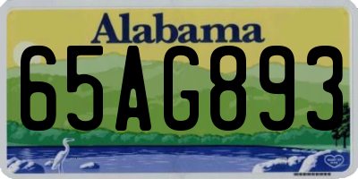 AL license plate 65AG893