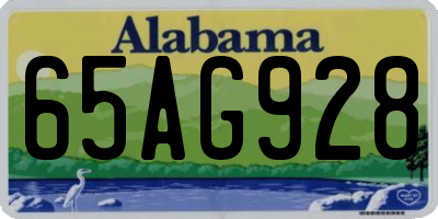 AL license plate 65AG928