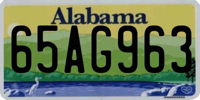 AL license plate 65AG963