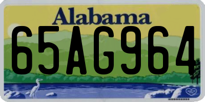 AL license plate 65AG964