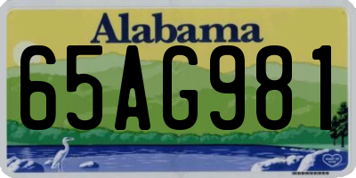 AL license plate 65AG981