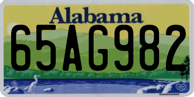 AL license plate 65AG982