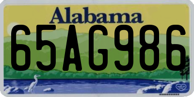 AL license plate 65AG986