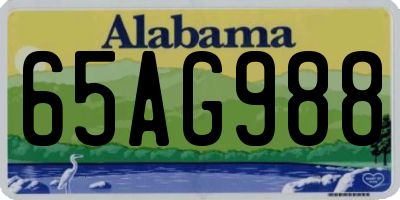 AL license plate 65AG988