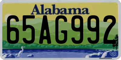 AL license plate 65AG992