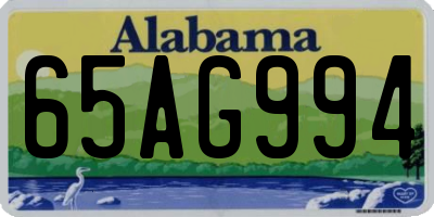 AL license plate 65AG994