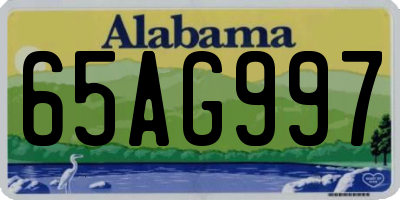 AL license plate 65AG997