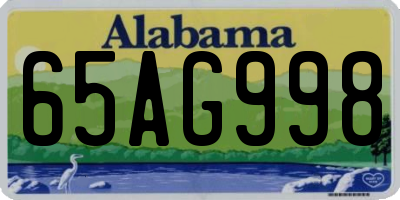 AL license plate 65AG998