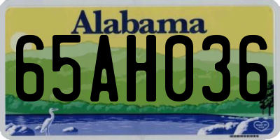 AL license plate 65AH036