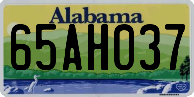 AL license plate 65AH037