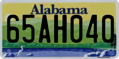 AL license plate 65AH040