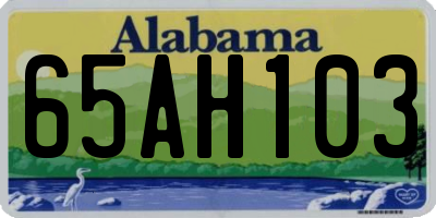 AL license plate 65AH103